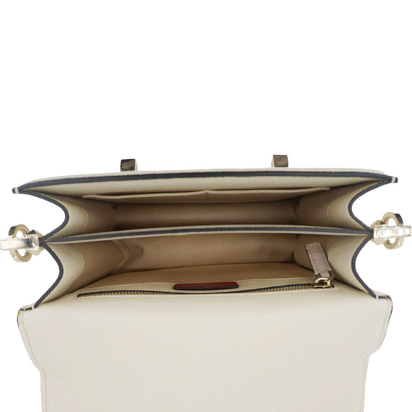 VALENTINO Uptown Embossed VLTN Top Handle Crossbody Bag Cream