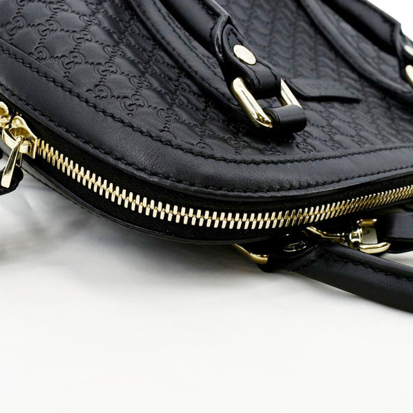 GUCCI Mini Dome Leather Crossbody Bag Black 449654