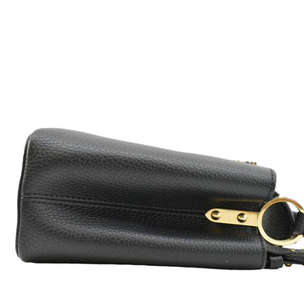 LOUIS VUITTON Capucines BB Leopard Taurillon Leather Shoulder Bag Black