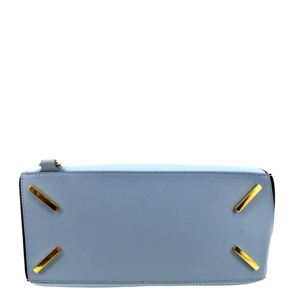 LOEWE Puzzle Medium Calfskin Leather Shoulder Bag Aqua Light Blue