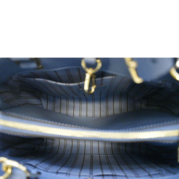 LOUIS VUITTON Montaigne BB Monogram Empreinte Leather Satchel Bag Blue