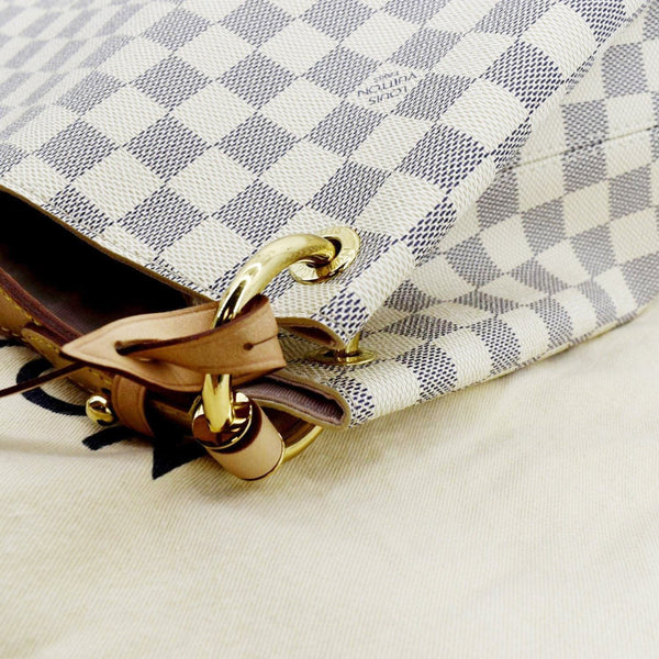 LOUIS VUITTON Graceful MM Damier Azur Hobo Shoulder Bag White