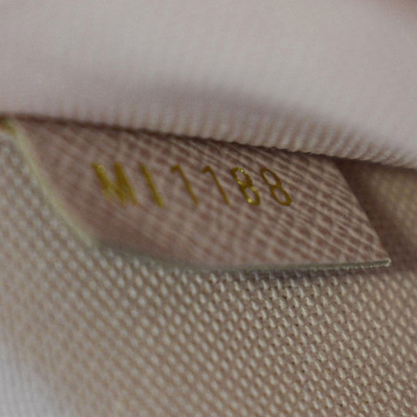 LOUIS VUITTON Felicie Pochette Damier Azur Crossbody Bag White