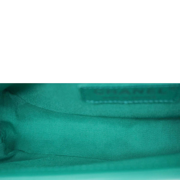 CHANEL Boy Small Patent Leather Shoulder Bag Turquoise