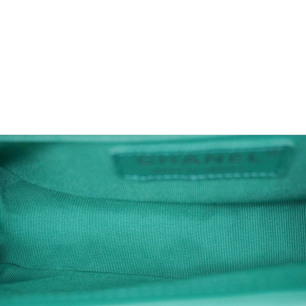 CHANEL Boy Small Patent Leather Shoulder Bag Turquoise