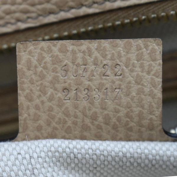 GUCCI Soho Leather Top Handle Hobo Bag Beige 607722