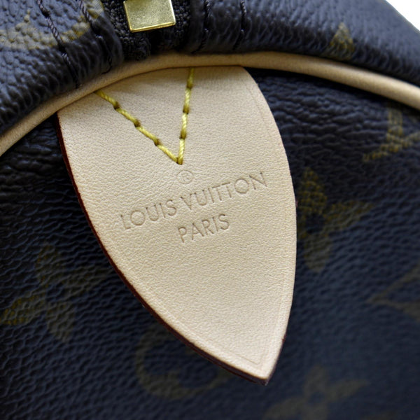 LOUIS VUITTON Speedy 35 Monogram Canvas Satchel Bag Brown
