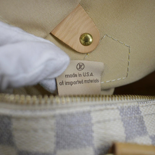 LOUIS VUITTON Speedy 30 Damier Azur Satchel Bag White