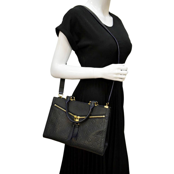 LOUIS VUITTON Sully PM Monogram Empreinte Leather Shoulder Bag Black