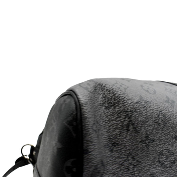 LOUIS VUITTON Keepall 50 Bandouliere Monogram Eclipse Canvas Travel Bag Black