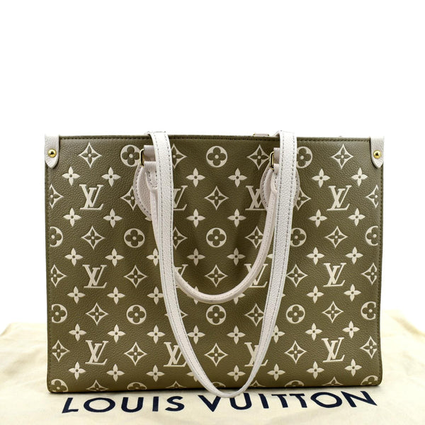 LOUIS VUITTON Women Onthego Spring City MM Monogram Empreinte Leather Shoulder Bag Bicolor