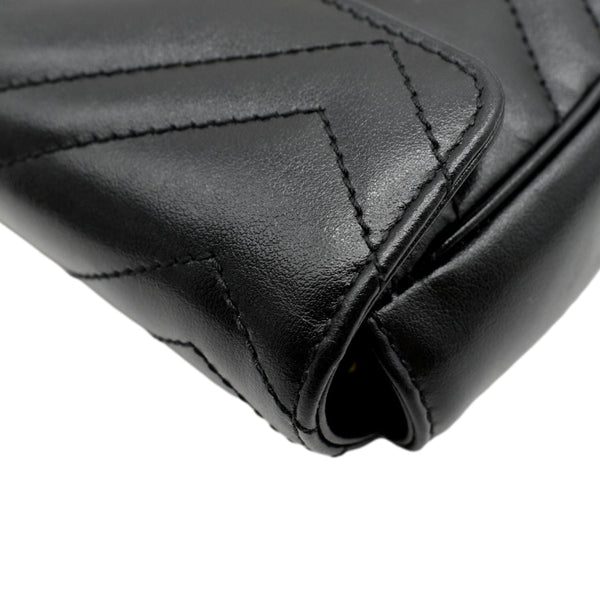 GUCCI GG Marmont Super Matelasse Leather Crossbody Bag Black 476433