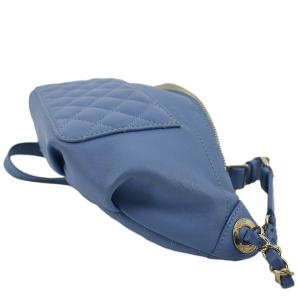 CHANEL Bi Classic Quilted Lambskin Leather Waist Bag Blue