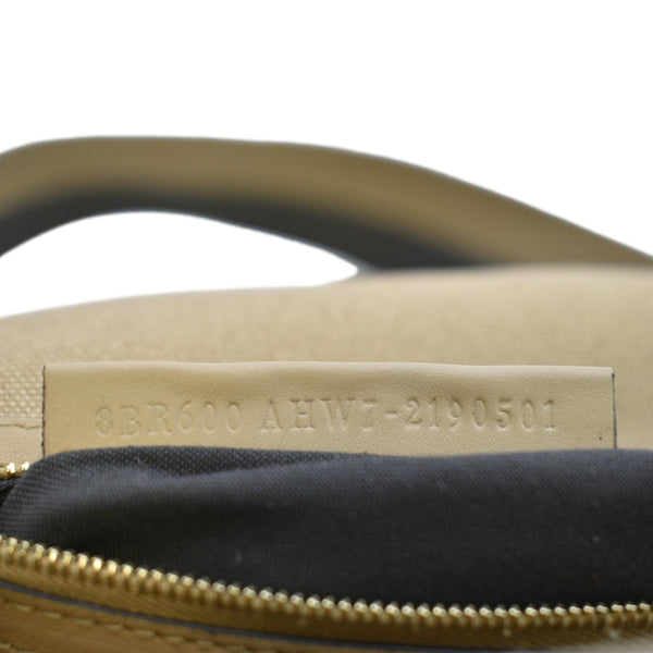 FENDI Vitello King FF Embroidered Baguette Canvas Shoulder Bag Cuoio