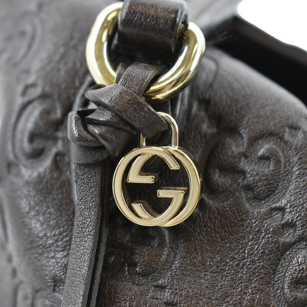 GUCCI Bree Medium Leather Top Handle Shoulder Bag Dark Brown 353120