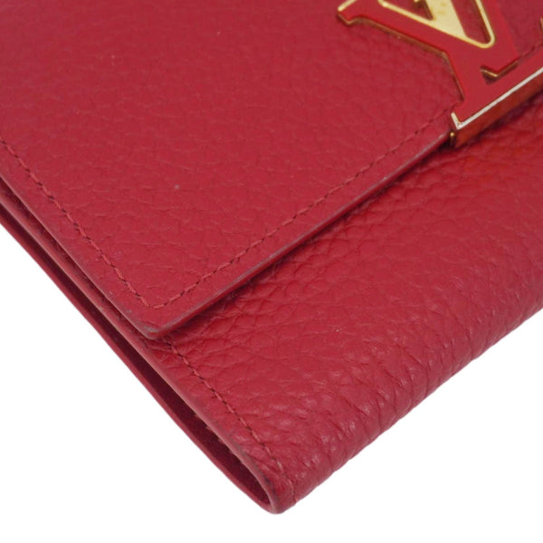 LOUIS VUITTON Capucines Taurillon Leather Compact Wallet Red