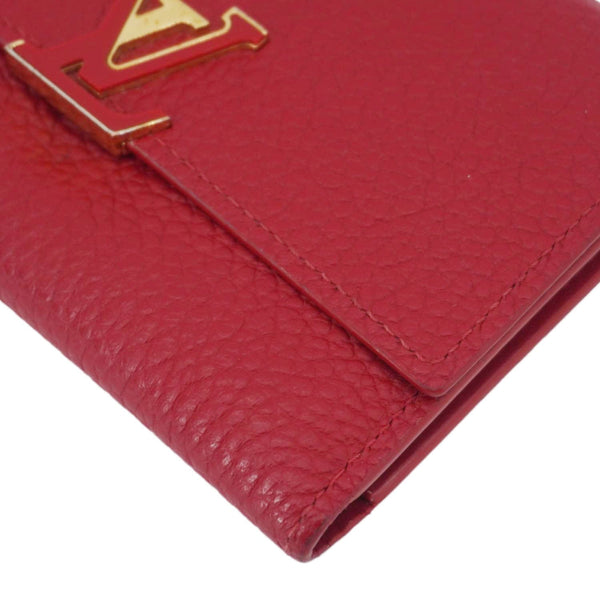 LOUIS VUITTON Capucines Taurillon Leather Compact Wallet Red
