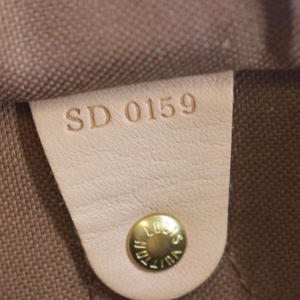 LOUIS VUITTON Speedy 25 Monogram Canvas Satchel Bag Brown