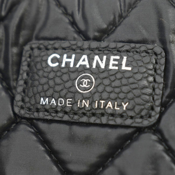 CHANEL Classic O-Case Caviar Leather Zip Pouch Black