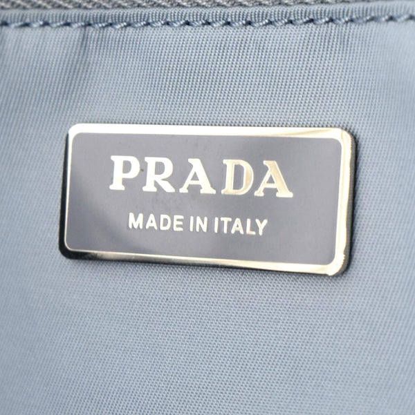 PRADA Tessuto Studded Etiquette Nylon Shoulder Bag Olive Green