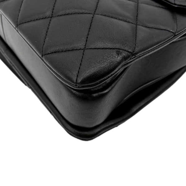 CHANEL Trendy CC Top Handle Flap Quilted Leather Shoulder Bag Black