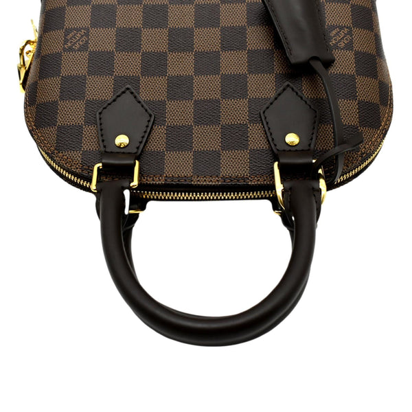 LOUIS VUITTON Alma BB Damier Ebene Satchel Crossbody Bag Brown