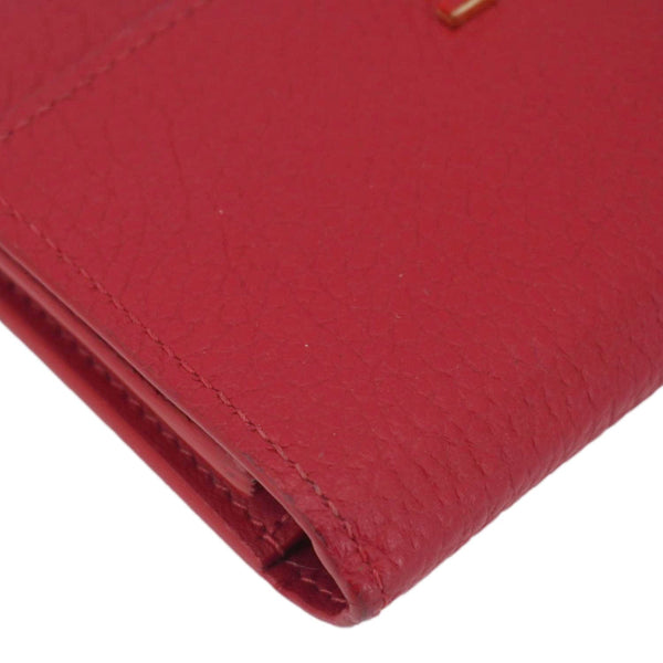 LOUIS VUITTON Capucines Taurillon Leather Compact Wallet Red