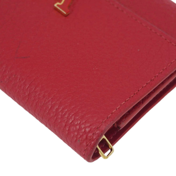 LOUIS VUITTON Capucines Taurillon Leather Compact Wallet Red