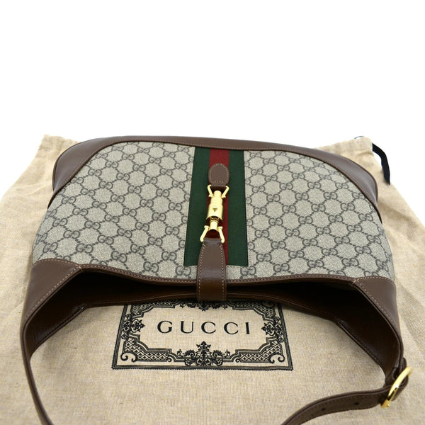 Gucci Jackie 1961 Medium GG Canvas Crossbody Bag in in Beige Color