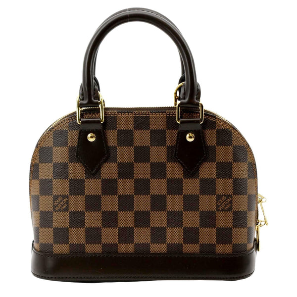 LOUIS VUITTON Alma BB Damier Ebene Satchel Crossbody Bag Brown