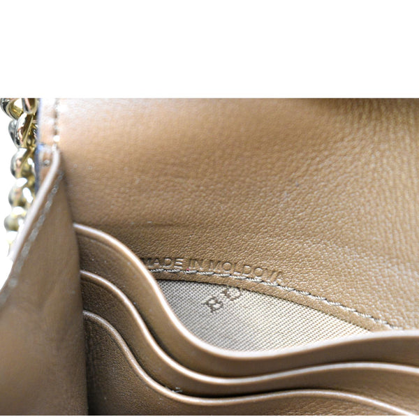 BURBERRY Henley House Check Leather Wallet On Chain Crossbody Bag Brown