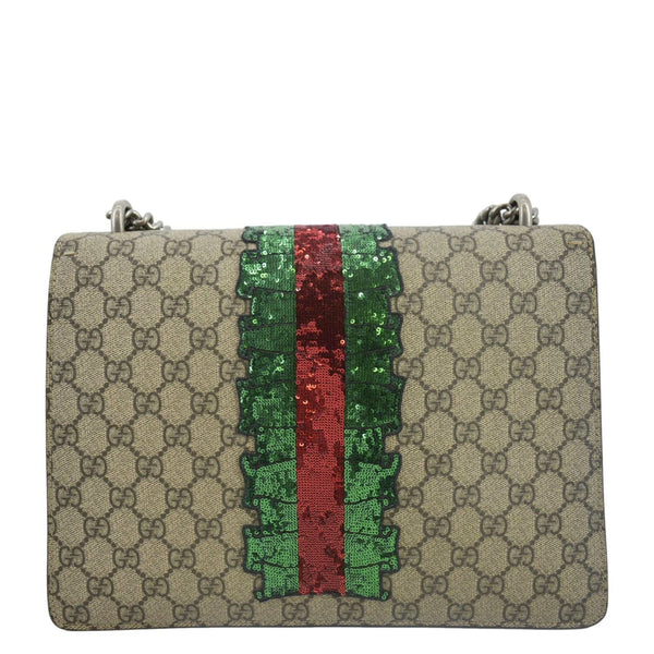 GUCCI Dionysus Medium GG Supreme Embroidered Sequin Shoulder Bag Beige 400235