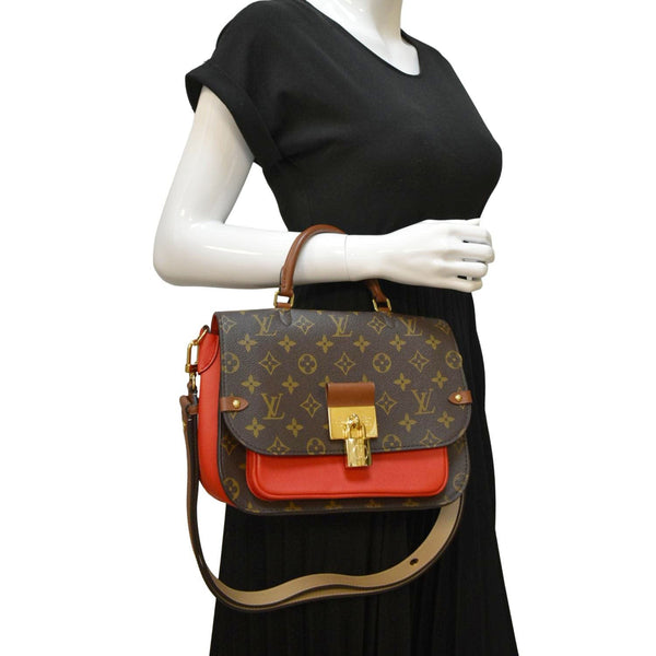 LOUIS VUITTON Vaugirard Monogram Canvas Shoulder Bag Coquelicot