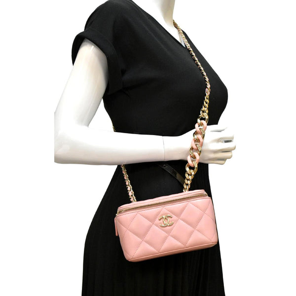 Chanel Resin Elegant Quilted Leather Shoulder Bag - Full View