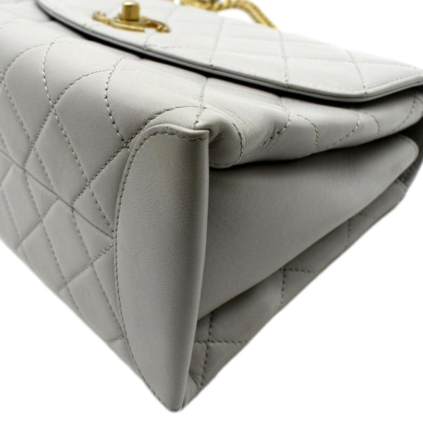 CHANEL Trendy Spirit Quilted Leather Shoulder Bag Grey