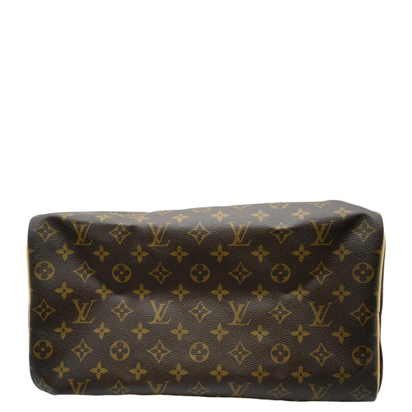 LOUIS VUITTON Speedy 35 Monogram Canvas Satchel Bag Brown