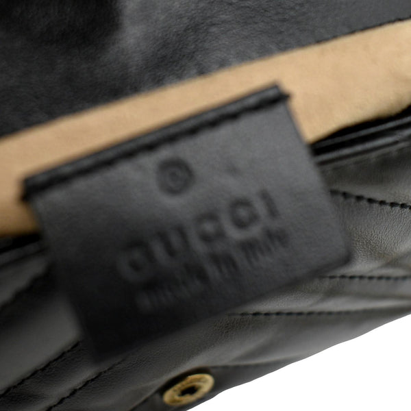 GUCCI GG Marmont Super Matelasse Leather Crossbody Bag Black 476433