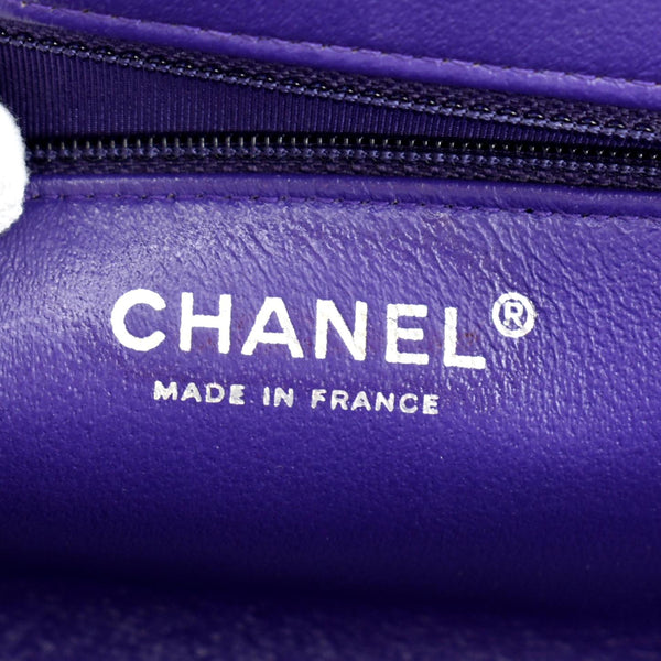 CHANEL Timeless Quilted Patent Leather Clutch Bag Purple