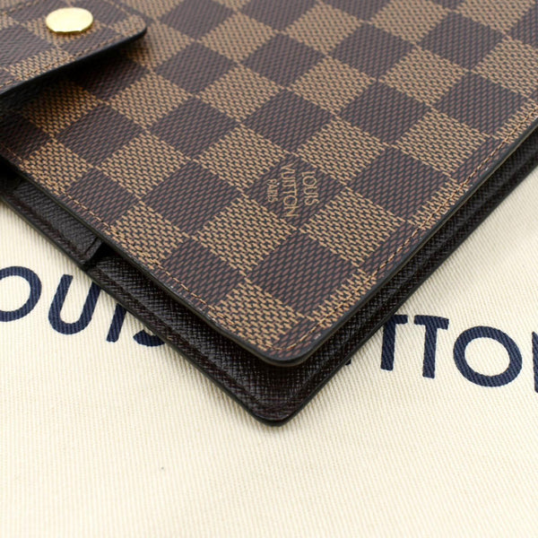 LOUIS VUITTON Ring Agenda Cover Large Damier Ebene Cover Brown