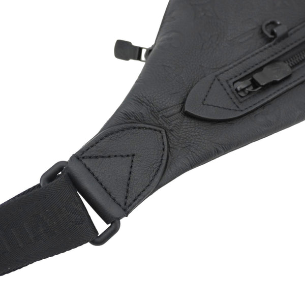 LOUIS VUITTON Duo Sling Monogram Shadow Backpack Bag Black