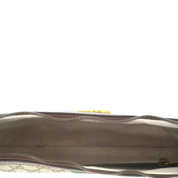 GUCCI Ophidia Web Half Moon GG Supreme Canvas Hobo Bag Beige 598125