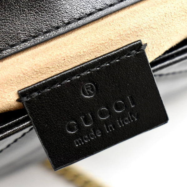 GUCCI GG Marmont Super Matelasse Leather Crossbody Bag Black 476433