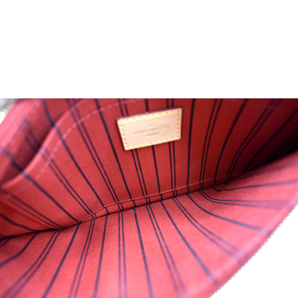 LOUIS VUITTON Neverfull Monogram Canvas Pochette Wristlet Pouch Cerise