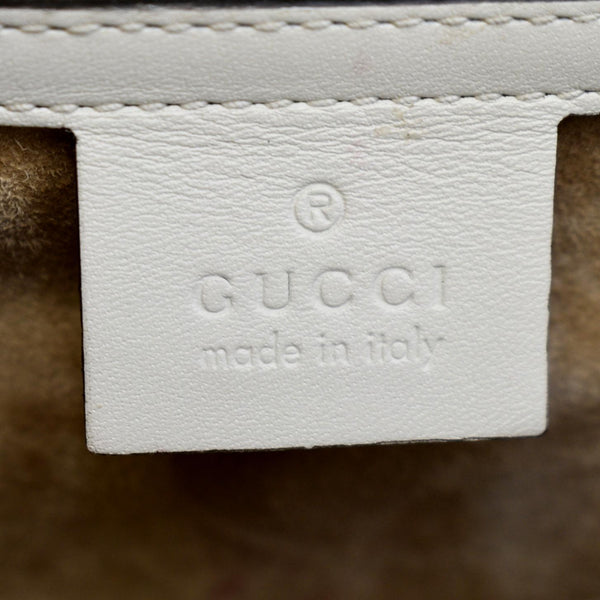 Gucci Sylvie Small Web Leather Shoulder Bag White 421882