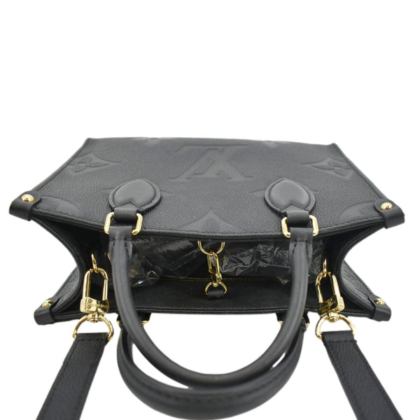 LOUIS VUITTON Onthego PM Monogram Empreinte Tote Shoulder Bag Black