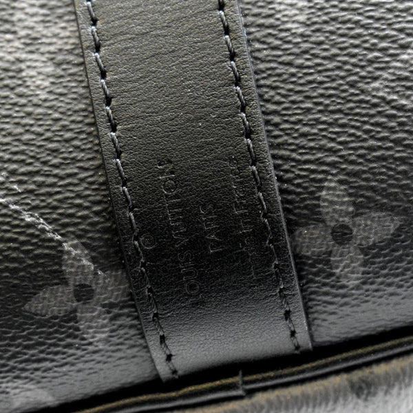 LOUIS VUITTON Keepall 50 Bandouliere Monogram Eclipse Canvas Travel Bag Black