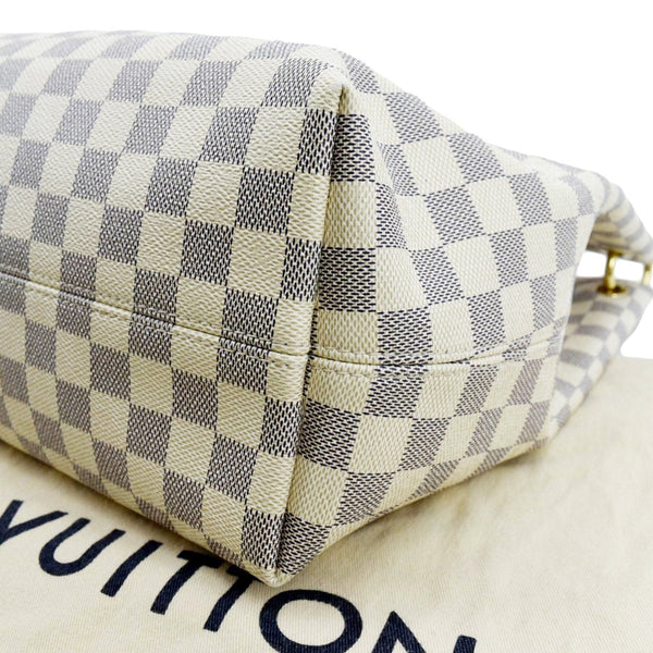 LOUIS VUITTON Graceful MM Damier Azur Hobo Shoulder Bag White