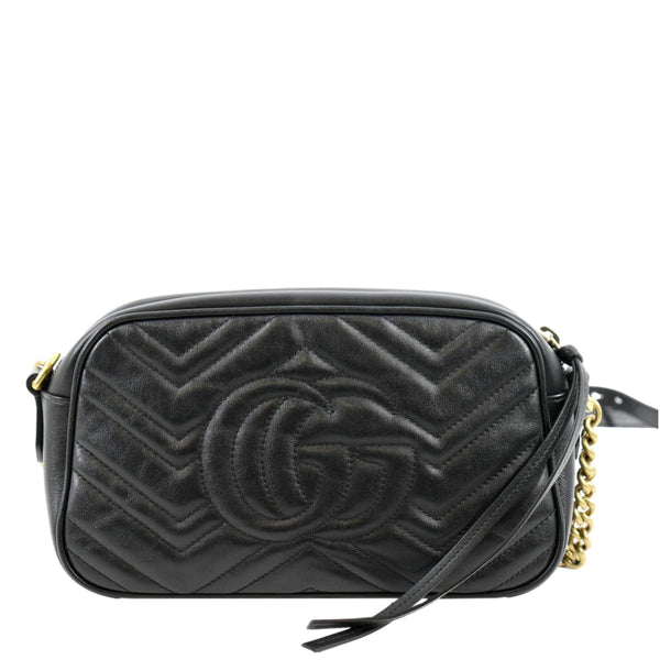 GUCCI GG Marmont Small Matelasse Leather Crossbody Bag Black 447632