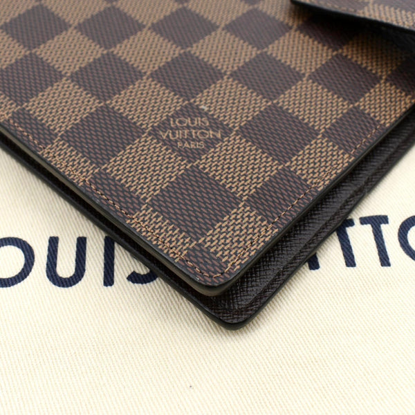 LOUIS VUITTON Ring Agenda Cover Large Damier Ebene Cover Brown