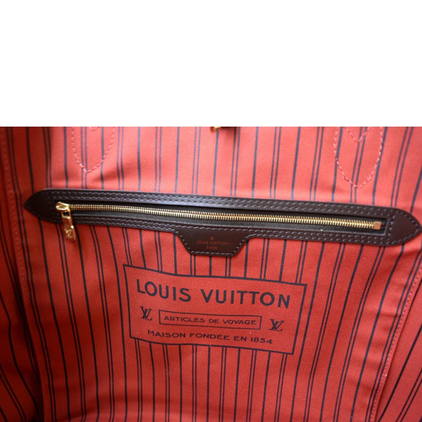 LOUIS VUITTON Neverfull GM Damier Ebene Tote Shoulder Bag Brown